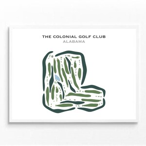 The Colonial Golf Club, Alabama | Carte du parcours de golf, carte du golf, cadeau golfeur pour lui, mise en page de la carte de score, cadeau petit ami golfeur, impression d'art sans cadre