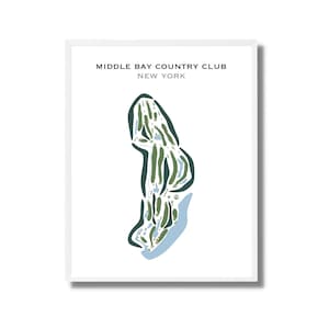 Mittlere Bucht Countryklub, NY | Kunstdruck, Golf Karte, Golf Karte, Golf Karte, Score Karte, Golf Karte, Kunstdruck UNGERAHMT, für Sie und Ihn