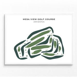 Parcours de golf de Mesa View, Arizona | Carte du parcours de golf, carte du golf, cadeau golfeur pour lui, mise en page de la carte de score, cadeau petit ami golfeur, impression d'art sans cadre