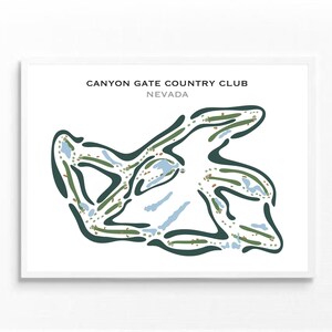 Country Club de Canyon Gate, Nevada | Carte du parcours de golf, carte du golf, cadeau golfeur pour lui, mise en page de la carte de score, cadeau petit ami golfeur, impression d'art sans cadre