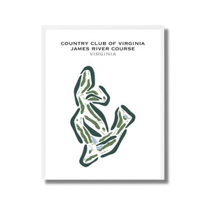 Country Club of Virginia - James River, VA | Golf Course Map, Golf Map, Golfer Gift for Him, Golfer Boyfriend Gift, Art Print Decor