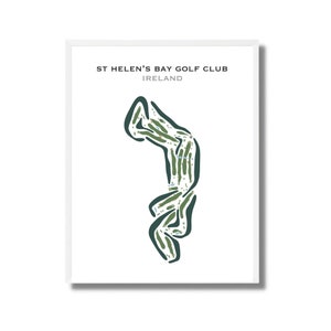 St. Helen's Bay Golf Club, Irland | Kunstdruck, Golfspieler Geschenk, Golfspieler Karte, Scorekarten Layout, Landkarte, Kunstdruck UNGERAHMT, für Sie und Ihn