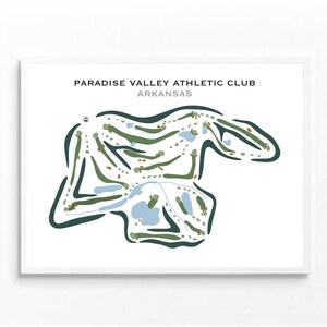 Paradise Valley Athletic Club, AR | Golfbaankaart, golfkaart, cadeau golfer, scorecardlay-out, cadeau golfer vriendje, kunstdruk INGELIJST