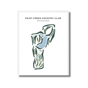 Paint Creek Country Club, Michigan | Golfbaankaart, golfkaart, golfer cadeau voor hem, scorekaartlay-out, cadeau golfer vriendje, kunstdruk INGELIJST