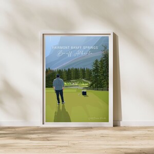 Fairmont Banff Springs, Banff (Alberta) | Poster de golf signature trou, décoration de golf, cadeau sport pour papa, cadeau pour les amateurs de golf, cadeau d'anniversaire de golf