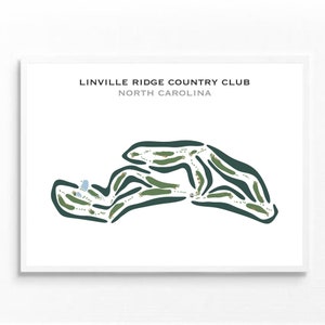 Linville Ridge Country Club, NC / Mapa del campo de golf, decoración, regalo de golfista para él, diseño de tarjeta de puntuación, regalo de novio golfista, impresión artística SIN MARCO