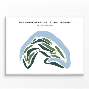 Four Seasons Island Resort, WI | Carte du parcours de golf, carte du golf, cadeau golfeur pour lui, mise en page de la carte de score, cadeau petit ami golfeur, impression d'art sans cadre