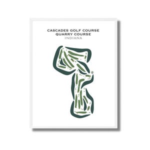 Campo de Golf Cascades - Campo Quarry, IN / Mapa del Campo de Golf, Mapa de Golf, Regalo para Golfista, Tarjeta de Puntuación, Regalo para Novio Golfista, Lámina Artística SIN MARCO