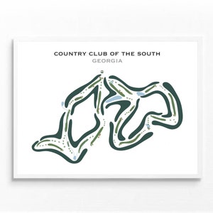 Country Club of the South, GA | Golf Course Map, Golf Map, Golfer Gift For Him, Scorecard Layout, Golfer Boyfriend Gift,Art Print Decor