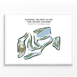 Kiawah Island Club, The River Course, SC | Golfbaankaart, golfer cadeau voor hem, scorecardlay-out, cadeau golfer vriendje, kunstdruk INGELIJSTE