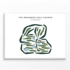Parcours de golf The Breakers, Floride | Carte du parcours de golf, carte du golf, cadeau golfeur pour lui, mise en page de la carte de score, cadeau petit ami golfeur, impression d'art sans cadre