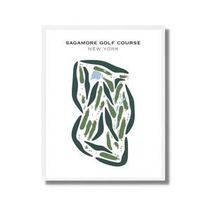 Parcours de golf de Sagamore, New York | Carte du parcours de golf, carte du golf, cadeau golfeur pour lui, mise en page de la carte de score, cadeau petit ami golfeur, impression d'art sans cadre