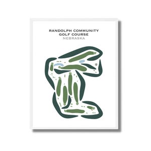 Campo de golf comunitario Randolph, NE / Mapa del campo de golf, Mapa, Regalo para golfista, Diseño de tarjeta de puntuación, Regalo para novio golfista, Lámina artística sin marco