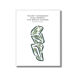 Trump Turnberry, campo de golf King Robert The Bruce, Escocia / Mapa del campo de golf, regalo de golfista para él, regalo de novio golfista, impresión artística SIN MARCO