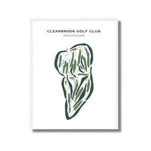 Clearbach Golf Club, MI | Kunstdruck, Golf Karte, Golf Karte, Golf Karte, Score Karte, Golf Karte, Kunstdruck UNGERAHMT, für Sie und Ihn