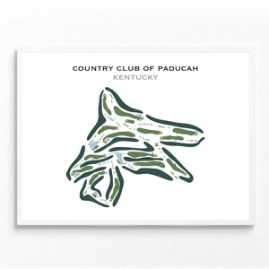 Country Club of Paducah, KY | Golf Course Map, Golf Map, Golfer Gift For Him, Scorecard Layout, Golfer Boyfriend Gift, Art Print Decor