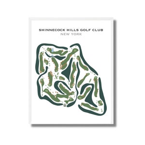 Club de golf Shinnecock Hills, Nueva York, mapa del campo de golf, regalo de impresión artística de golf, gran idea de regalo de golf, decoración de golf, regalos para papá, mapa minimalista