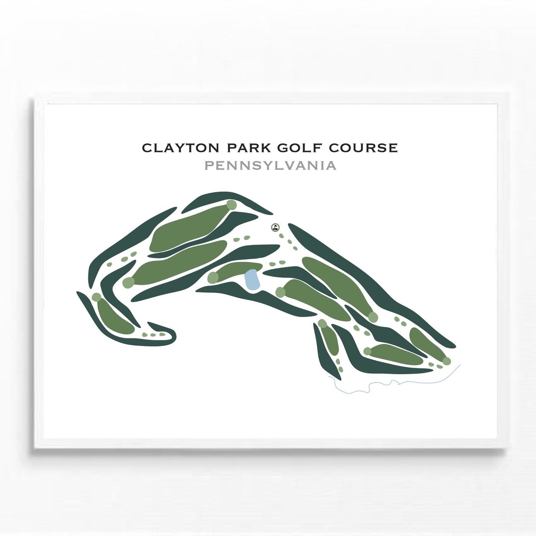 Clayton Park Golf Course, PA | Golf Course Map, Golf Map, Golfer Gift ...