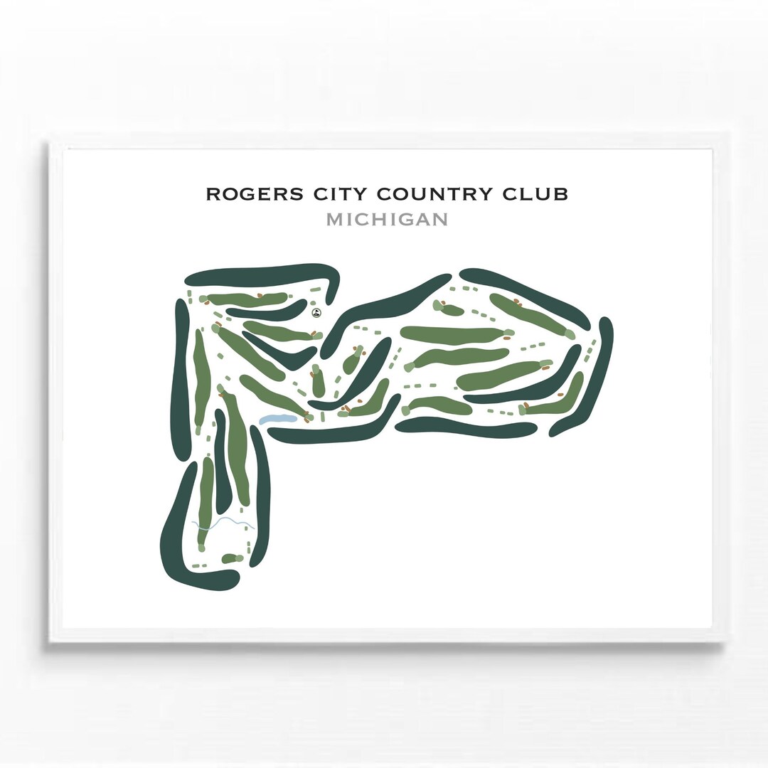 Rogers City Country Club, MI | Golf Course Map, Golf Map, Golfer Gift