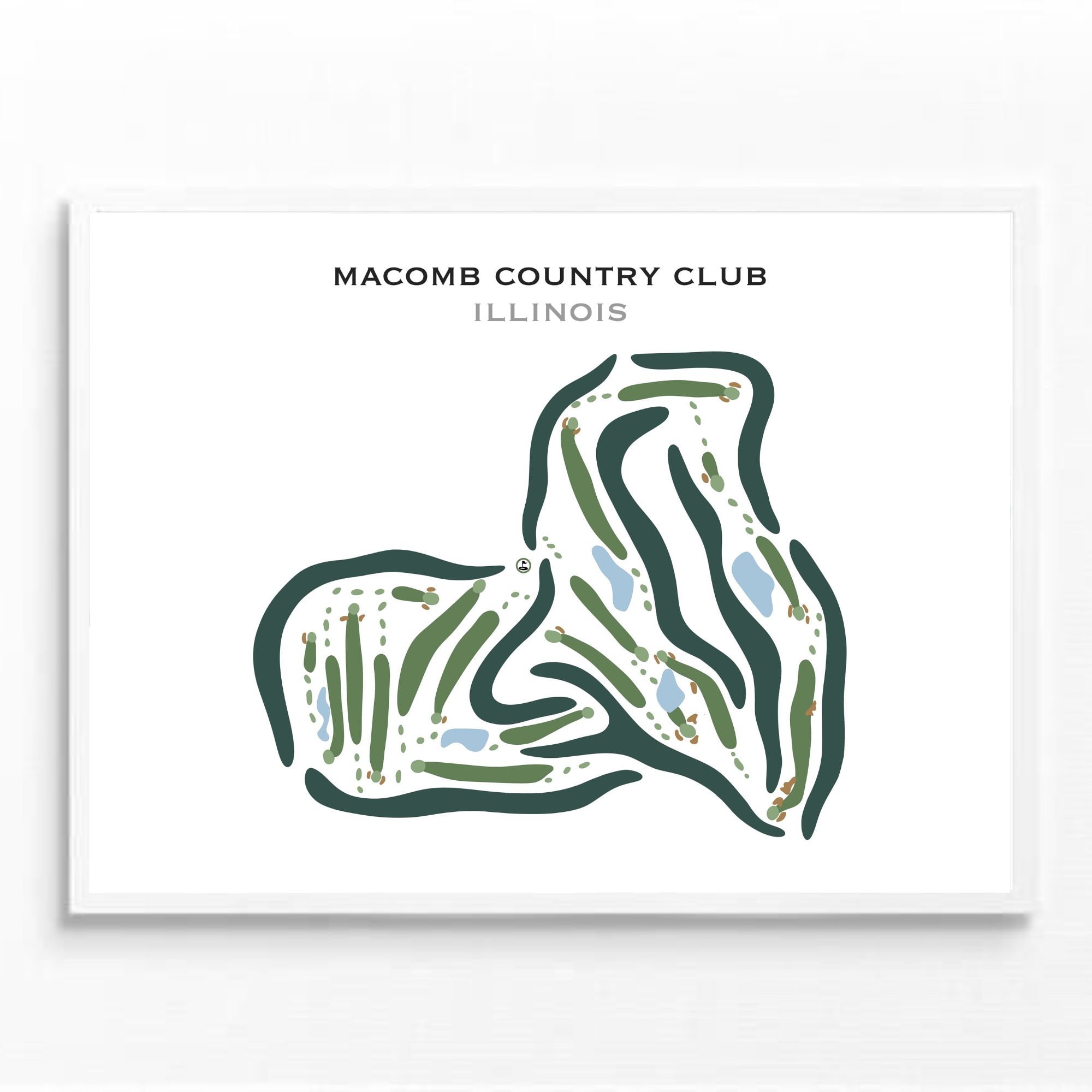 Macomb Country Club Illinois Golf Course Map Home Decor - Etsy
