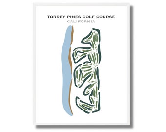 Torrey Pines Golf Course, CA |Golf Course Map,Golf Wall Art, Personalized Golf Course Map, Golf Gifts for Men, Custom Golf Gifts, Minimalist