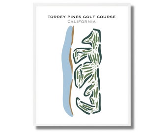 Torrey Pines Golf Course Canada Poster Prints |Golf Course Map Wall Art, Personalized Golf Course Map, Golf Gifts for Men, Custom Golf Gifts