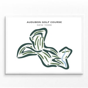 Audubon Golf Club, New York, Golf Platz Karte, Golf Geschenke für Männer, CUSTOM Golf Platz, Golf Karte Druck, Geschenk für Mann, UNGERAHMT Golf Art