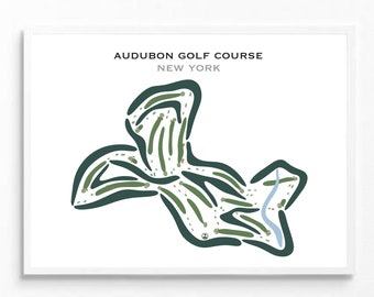 Audubon Golf Course, New York, Golf Course Map, Golf Gifts for Men, CUSTOM Golf Course, Golf Map Print, Gift for Husband, Decor Golf Art