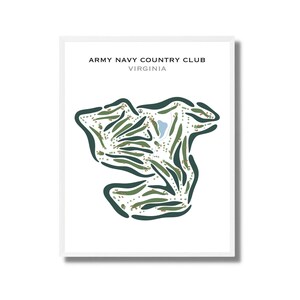 Army Navy Country Club, Fairfax, VA, golfbaankaart, cadeau golfmuurdecoratie, verjaardagscadeau voor golfer, cadeau golfer vader, INGELIJSTE golfkunstdruk