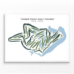 Golf Club Drucke - Timber Point New York Golf Club Karte | Golf Kunstdruck für Hauswände | Wunderschönes Golf Platz Layout | Denkwürdiges Geschenk