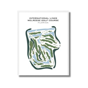 International Links Melreese Golf Course, Floride | Carte du parcours de golf, cadeau de golfeur, mise en page de carte de pointage, cadeau petit ami de golfeur, impression d'art sans cadre