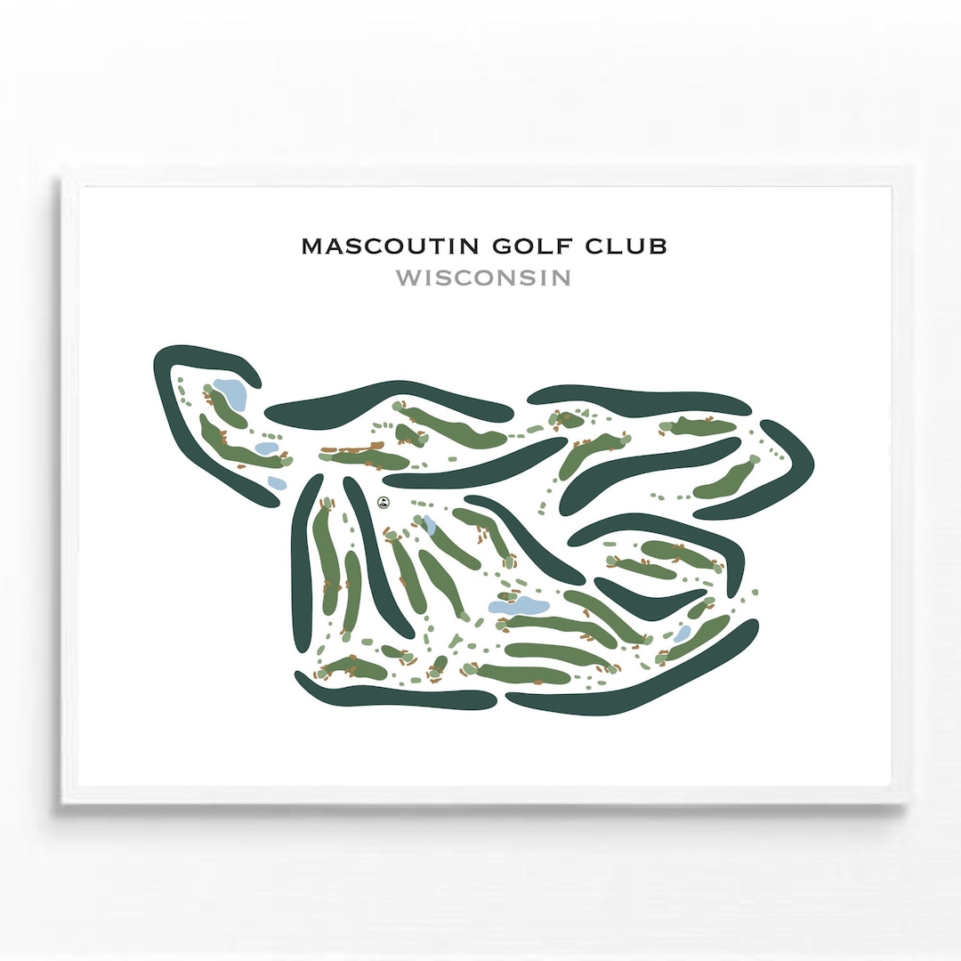Mascoutin Golf Club WI Golf Course Map Home Decor Golfer Gift for Mascoutin Golf Club WI Golf Course Map Home Decor Golfer Gift for