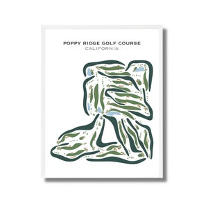 Poppy Ridge Golf Course, CA | Golf Course Map, Golf Map, Golfer Gift For Him, Scorecard Layout, Golfer Boyfriend Gift, Art Print Decor