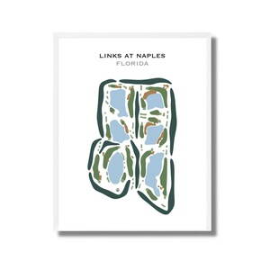 Les Links de Naples, Floride | Carte du parcours de golf, carte du golf, cadeau golfeur pour lui, mise en page de la carte de score, cadeau petit ami golfeur, impression d'art sans cadre
