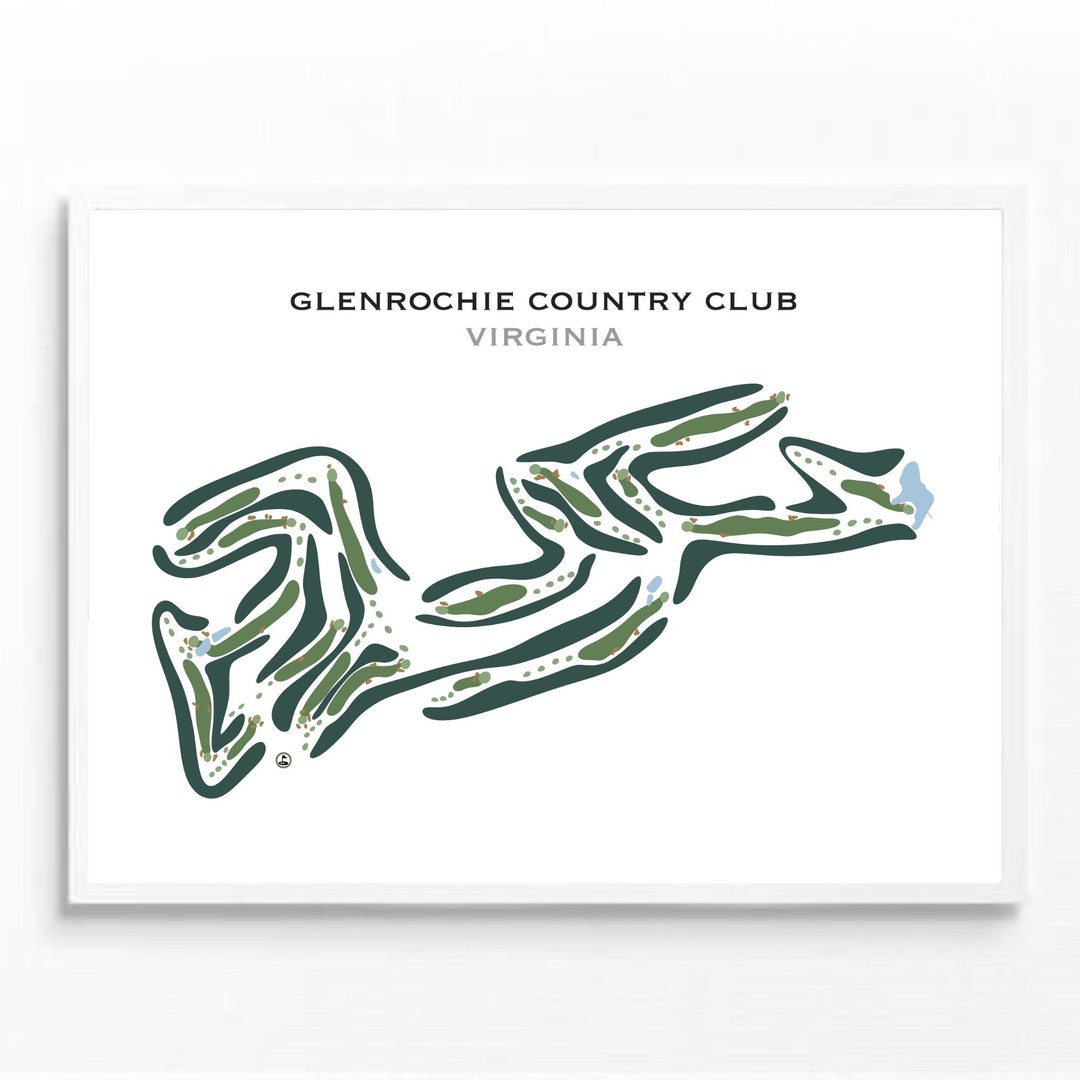 Glenrochie Country Club, VA Golf Course Map, Home Decor, Golfer Gift