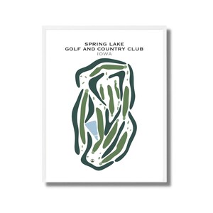 Club de golf et country club de Spring Lake, IA | Carte du parcours de golf, carte du golf, cadeau golfeur, mise en page de la carte de score, cadeau petit ami golfeur, impression d'art sans cadre