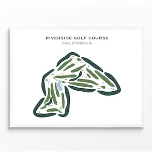 Riverside Golf Course, CA Golf Course Map Wall Art, Golf Map Canvas, Golf Gift For Women, Housewarming Gift, Mancave Wall Art Poster