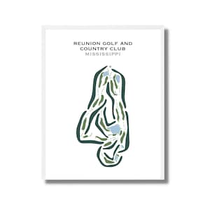 Reunion Golf & Country Club, Mississippi, mapa del campo de golf, idea de regalo de aniversario para él, regalo de San Valentín para él, regalos para papá, SIN MARCO
