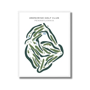 Golf Club Prints- Aronimink Pennsylvania Golf Course Map | Golf Course Print For Walls | Gift For Golf lover | Golf Course Poster For Decor