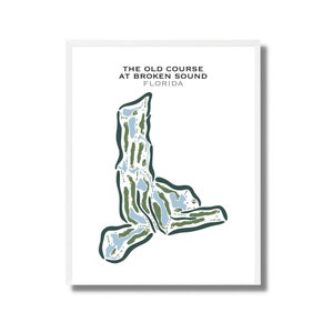 El campo de golf Old Course en Broken Sound, FL / Mapa del campo de golf, decoración, regalo de golfista para él, diseño de tarjeta de puntuación, regalo de novio golfista, impresión artística SIN MARCO