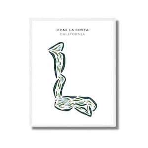 Omni La Costa, CA / Mapa del campo de golf, mapa de golf, regalo de golfista para él, diseño de tarjeta de puntuación, regalo de novio golfista, impresión artística SIN MARCO