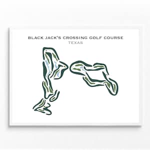Parcours de golf Black Jack's Crossing, Texas |  | Carte du parcours de golf, cadeau golfeur pour lui, mise en page de la carte de pointage, cadeau petit ami golfeur, impression d'art sans cadre