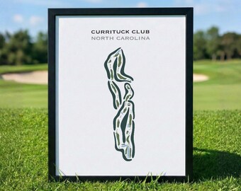 Currituck Club, North Carolina | Golf Course Map, Golf Map, Golfer Gift For Him, Scorecard Layout, Golfer Boyfriend Gift, Art Print Decor