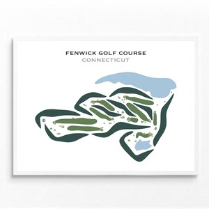 Fenwick Golf Course, Connecticut, Golf Course Print, Golf Wall Décor, Golf Lover Gift, Course Layout, Minimalistic Golf Course Map