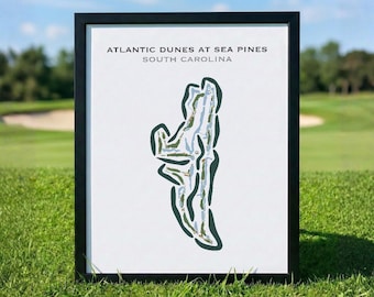 Atlantic Dunes at Sea Pines Resort, SC | Golf Course Map, Golf Map, Golfer Gift For Him, Scorecard, Golfer Boyfriend Gift, Art Print Decor