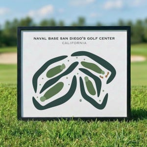 Naval Base San Diego’s Golf Center, CA | Golf Course Map, Golf Map, Golfer Gift For Him, Scorecard, Golfer Boyfriend Gift, Art Print Decor