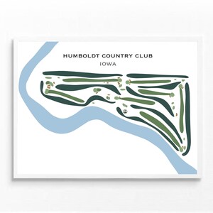 Humboldt Country Club, Iowa, mapa del campo de golf, regalo de decoración para golfistas, impresión artística del club de golf, regalos para golfistas, regalo de golf, minimalista, impresión SIN MARCO