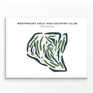 Club de golf et country club de Westmount, Canada | Carte du parcours de golf, carte du golf, cadeau golfeur pour lui, mise en page de la carte de score, cadeau petit ami golfeur, impression d'art
