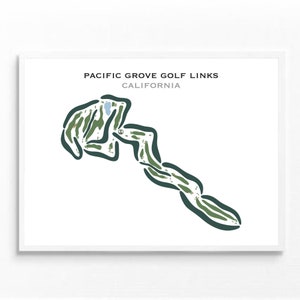 Pacific Grove Golf Links, CA / Mapa del campo de golf, mapa de golf, regalo de golfista para él, diseño de tarjeta de puntuación, regalo de novio golfista, impresión artística SIN MARCO