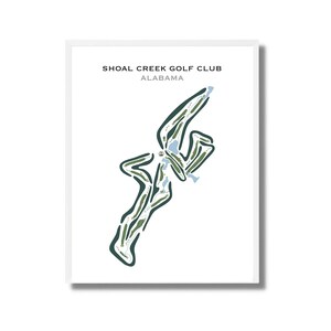 Shoal Creek Golf Club, Alabama | Golfbaankaart, golfkaart, golfer cadeau voor hem, scorecardlay-out, cadeau golfer vriendje, kunstprint INGELIJSTE